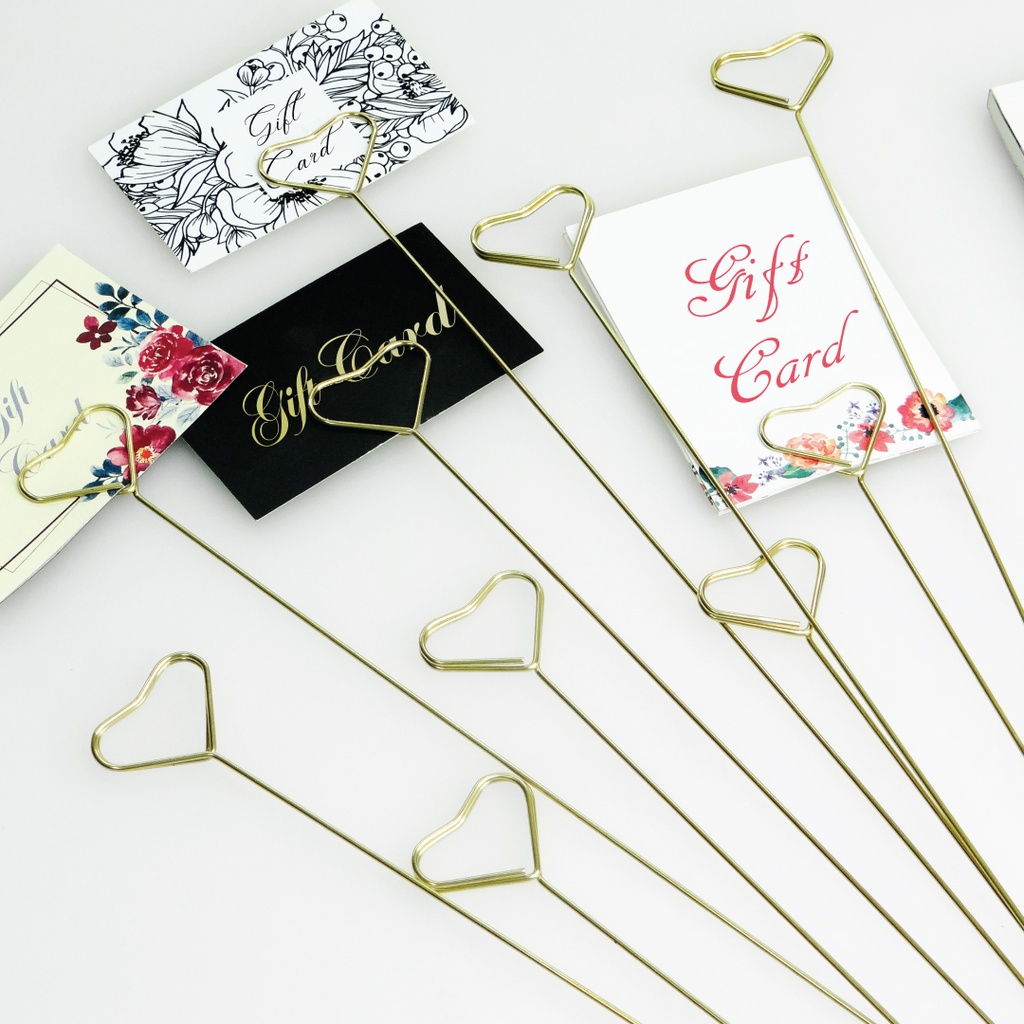 Metal Card Holder - Heart Shape